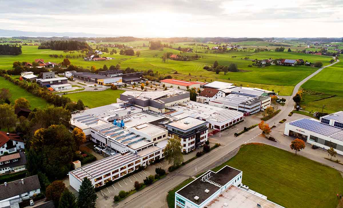 Head office of rose plastic in Hergensweiler, Germany.