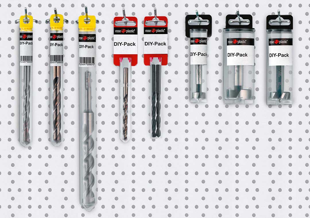 DIY-Pack for Forstner drills in use at the display wall.